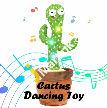 Electronic Dancing Cactus Plush Toy Battery Operated Which Light Up With Recording & Talking -